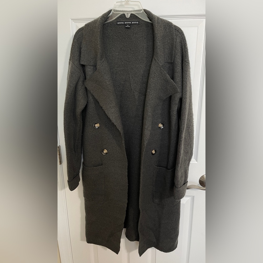 HYFVE lightweight Sweater Duster Charcoal Gray size small